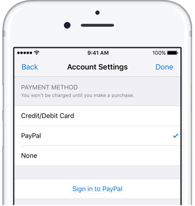 Betaalmethode PayPal Apple