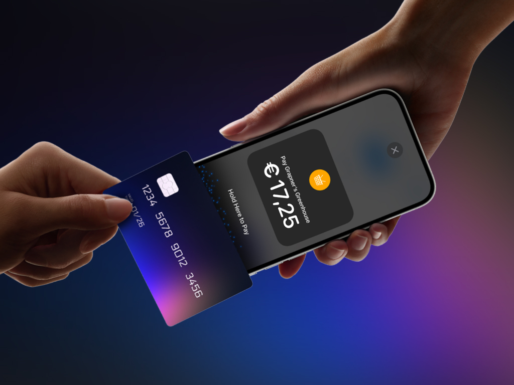 Smartphone en betaalkaart
